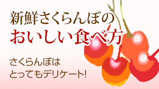 新鮮さくらんぼのおいしい食べ方